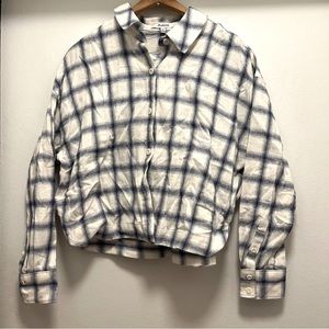 Madewell plaid shirt blue and white size XS